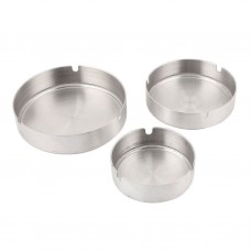 Ashtray 8/ 10/ 12cm Stainless Steel Round Cigarette Ash Tray Smoking Holder   202352511627